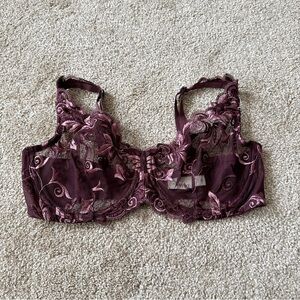 Soma Sensuous Floral Lace Bra Deep Purple Size 34D
